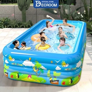 🏊Gửi BƠM ĐiỆN🏊 DECROOM BỂ BƠI CHO BÉ 2M1\2M6\3M  PVC ngoài trời gấp hồ bơi di động Tăng 3 tầng Chiều cao 60cm