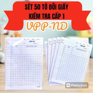 SÉT 50 TỜ ĐÔI GIẤY KIỂM TRA CẤP 1 ÔLY HẢI TIẾN HÀNG LOẠI 1- GIẤY 4 Ô LY CHỐNG LOÁ MẮT CHO BÉ LÀM BÀI