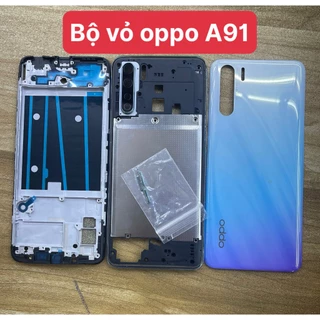 bộ vỏ+ xương điện thoại oppo A91 gồm  (sườn,lưng,kính cam,phím bấm)