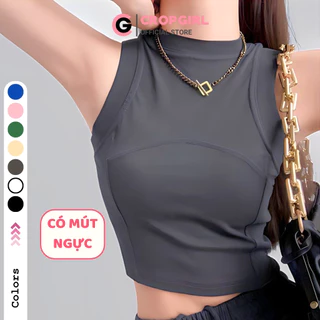 Áo ba lỗ nữ có mút ngực phong cách trẻ trung kiểu áo croptop ôm body chất vải dày dặn nhiều màu 3LBR