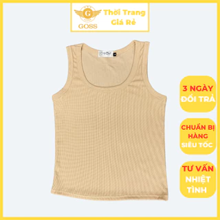 Áo 3 Lỗ Nữ Chất Cotton Tăm Ôm Body Tôn Dáng Thoải mái GOSS GA1045 Áo Ba Lỗ Basic Phong Cách Mùa Hè Đi Chơi Đi Học