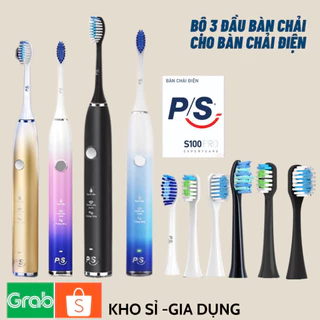 SÉT 2 Đầu bàn chải điện PS S100 Pro với nhiều phân loại lông bàn chải mềm-Nhạy cảm, vừa, cứng - Sạch Sâu