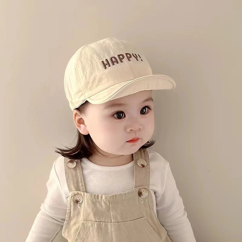 Trẻ Em Nhanh Khô Mũ Mùa Hè Mỏng Mềm Bóng Mũ vành mềm Mũ lưỡi trai có dây rút cho bé 47-51cm(1-3years)