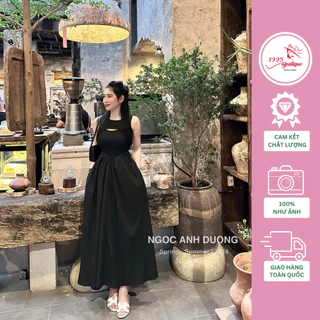 Váy Zip Sát Nách Khoét Ngực Pha Thô Dáng Dài - 1995 Boutique (Shop Online)