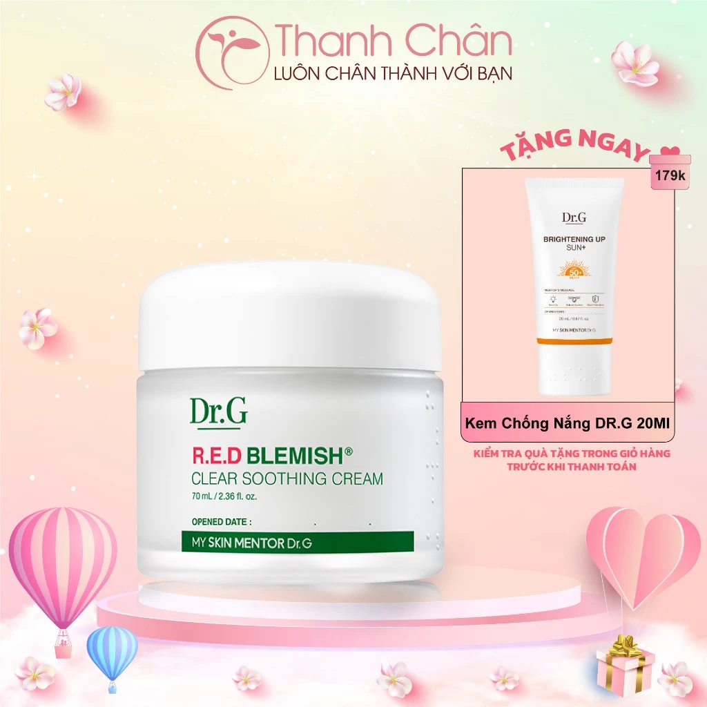 Kem dưỡng ẩm và phục hồi Dr.G R.E.D Blemish Clear Soothing Cream 70ml