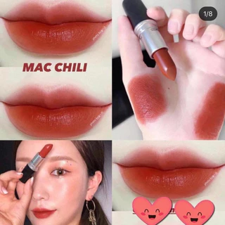 Son MAC ruby woo đỏ cam + đỏ hồng son lì dưỡng môi ẩm lâu trôi dưỡng da trắng.