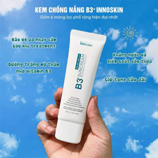 Kem Chống Nắng Innoskin B3+ Suncream SPF50+ PA++++ 50ml Nâng  Tông Kiềm Dầu