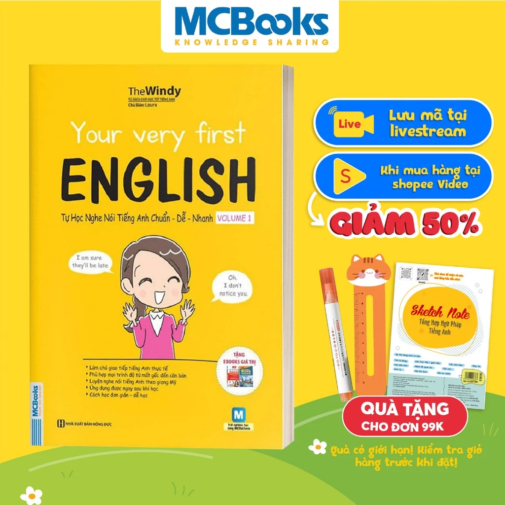 Sách - Your Very First English - Tự Học Nghe Nói Tiếng Anh Chuẩn Dễ Nhanh Volume 1 - Học Kèm App Online