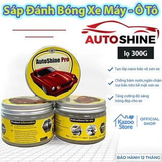 Sáp Làm Bóng Xe Máy, Ô Tô AUTOSHINE PRO 300g Phủ Ceramic Wax Làm Đẹp Bóng Xe - Đánh Sạch Vết Xước Tặng Mút Khăn Lau