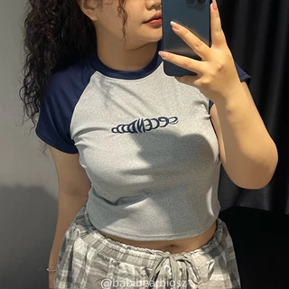 [BABIBEARBIGSZ] ÁO CROPTOP RAGLAN CHẤT TĂM LẠNH BIGSIZE 60-90KG