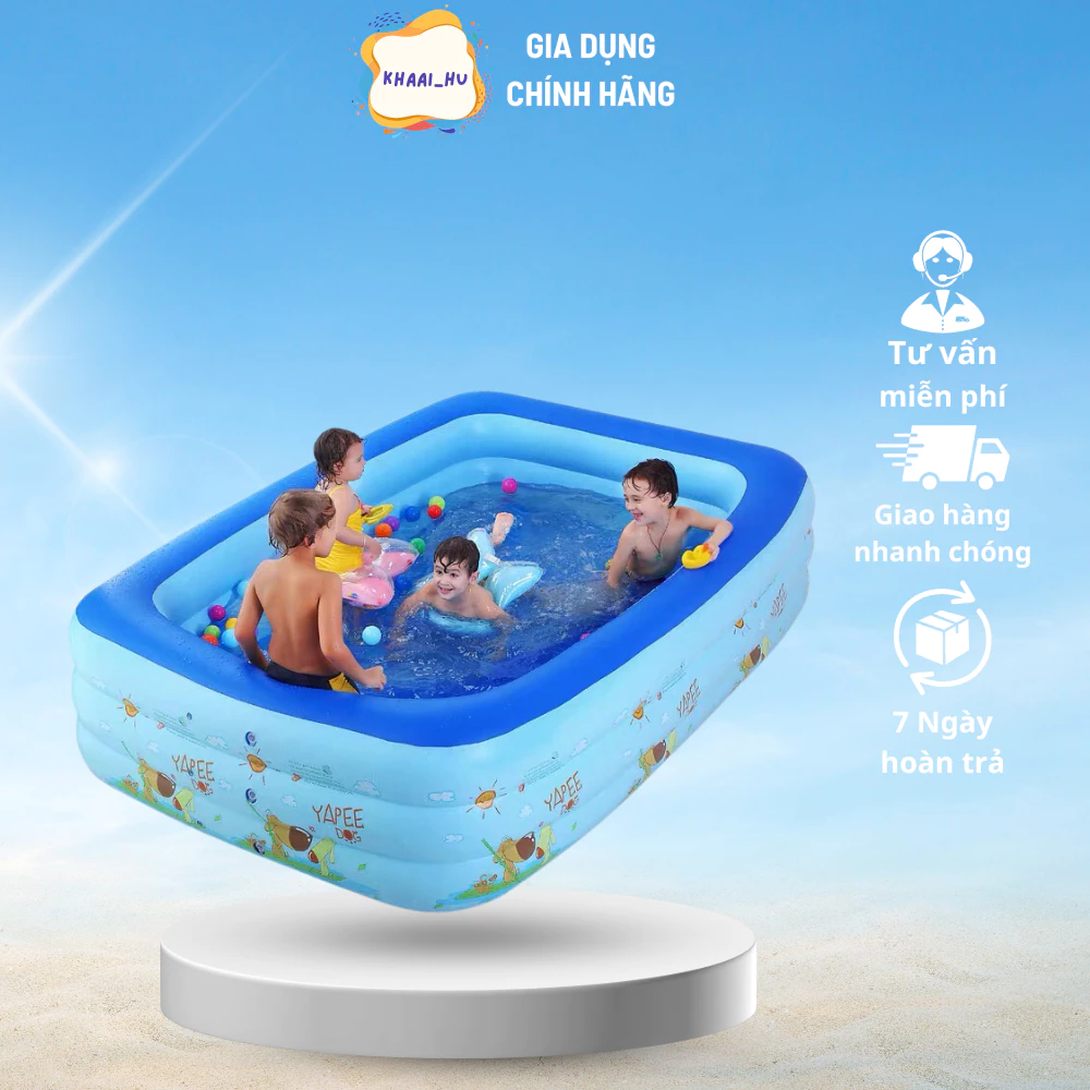 Bể Bơi Phao Cho Bé, Hồ Bơi Cho Bé Bơm Hơi Tại Nhà 3 Tầng Đầy Đủ Kích Thước, Chất Liệu Cao Cấp ( Didooglt )