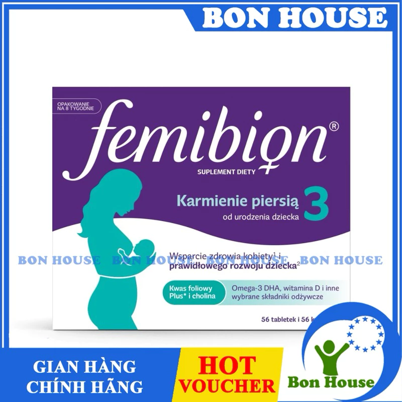 (MẪU MỚI) Femibion 3 cho mẹ sau sinh đủ bill chính hãng