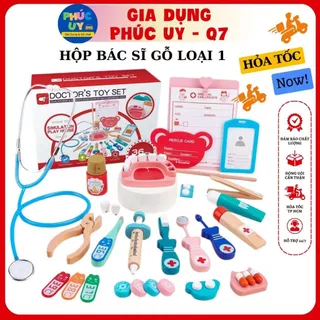 Bộ Đồ Chơi Bác Sĩ Cho Bé, Đồ Chơi Dụng Cụ Y Tế Nha Khoa Bằng Gỗ Cao Cấp An Toàn Cho Bé