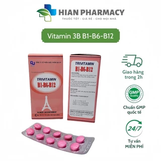 Trivitamin 3B hộp 100 viên nén - bổ sung vitamin B3 - B6 - B12 cho cơ thể Hian