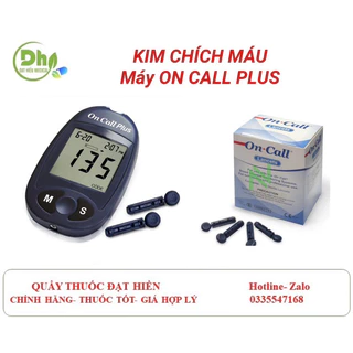 Kim chích máu máy test đường huyết on call plus CHÍNH HÃNG hộp 100 cái