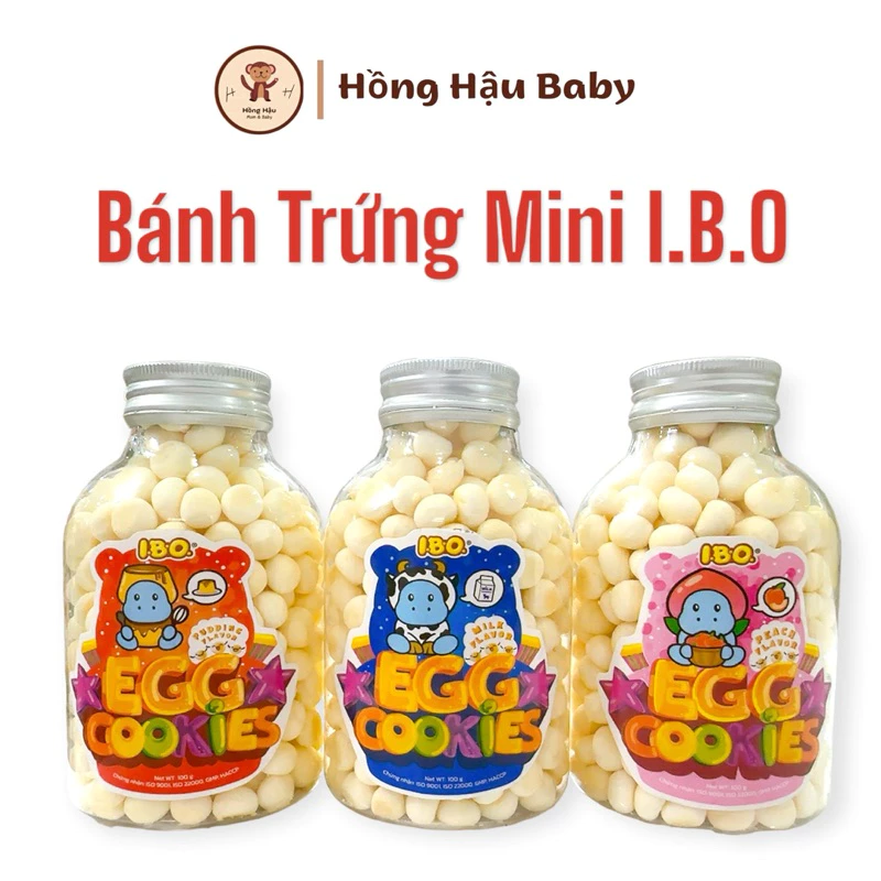 Bánh men bi trứng mini I.B.O 100g (dạng hũ có nắp đậy - Date Mới)