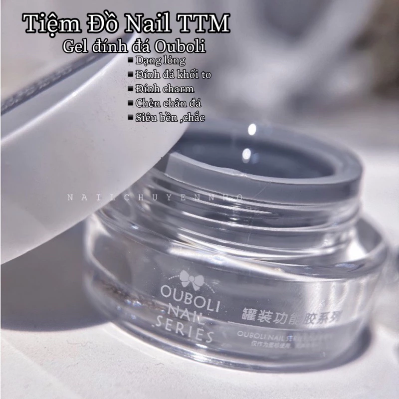 Gel đính đá ,đính charm Ouboli dạng hũ