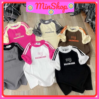 Áo thun baby tee in chữ,cổ tròn tay ngắn phối sọc,áo thun ôm body tôn dáng, áo babytee chất borip cotton co giãn 4 chiều