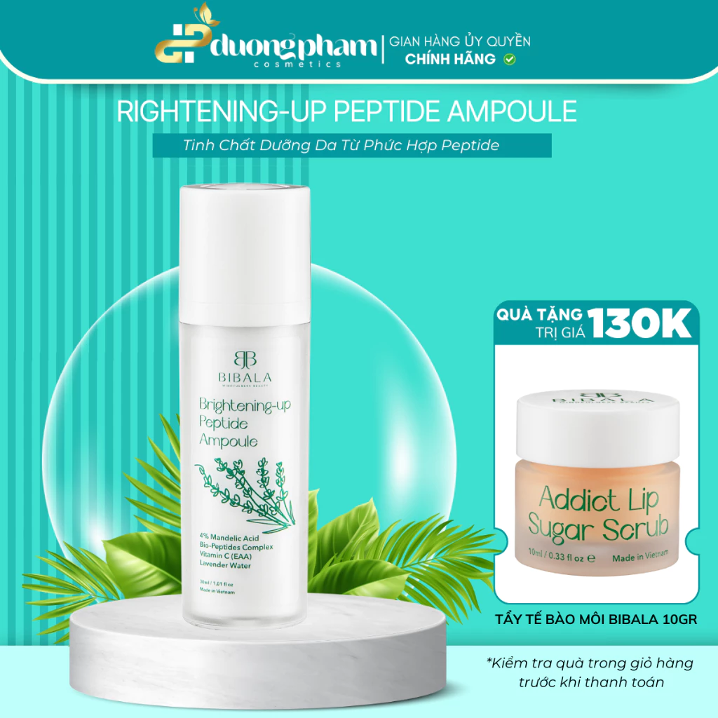 Tinh chất dưỡng da từ phức hợp Peptide Bibala RIGHTENING-UP PEPTIDE AMPOULE 30ml