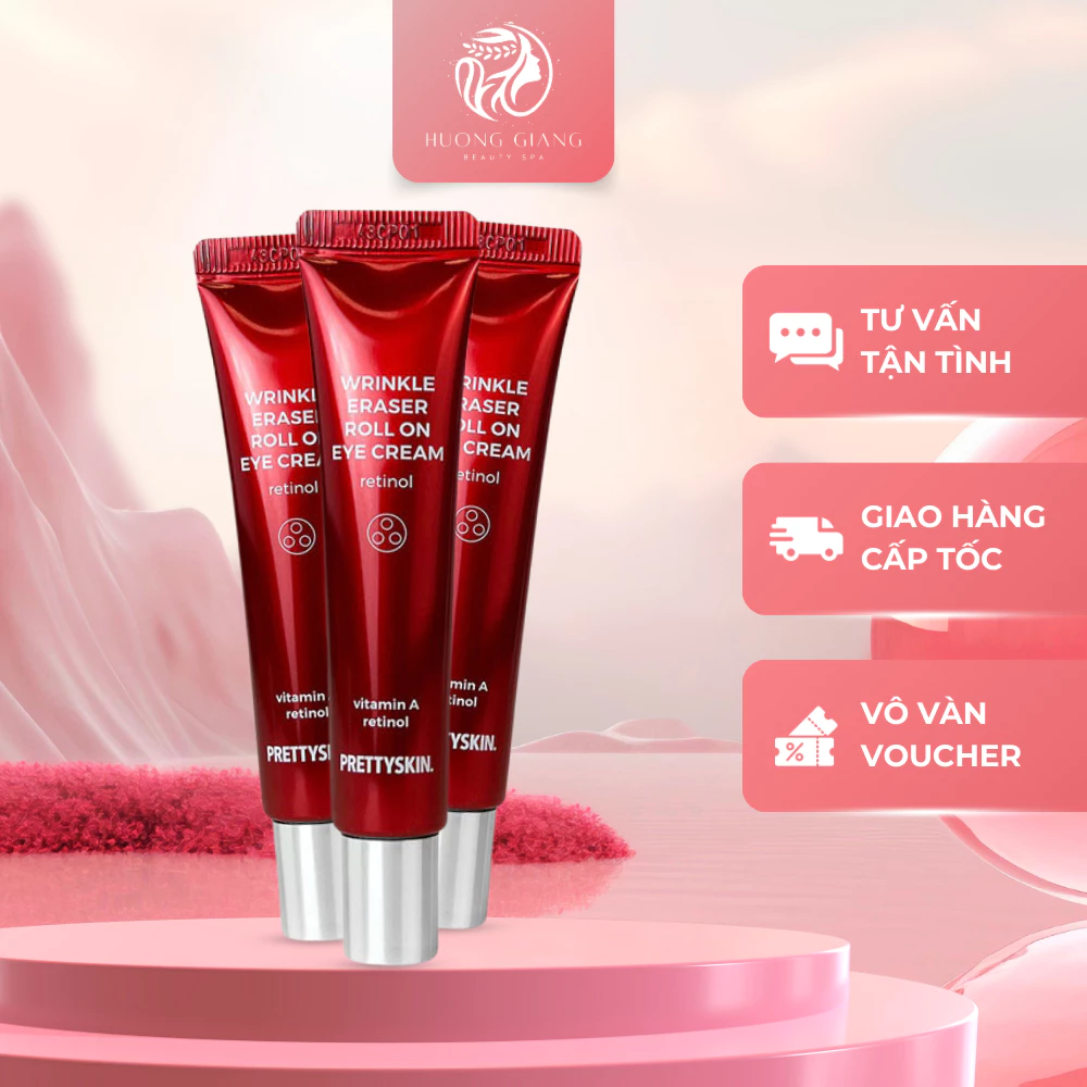 Kem Dưỡng Mắt Retinol Pretty Skin Với 3 Đầu Bi Lăn 360 Độ Tiện Lợi Giúp Thư Giãn, Thấm Sâu (30ml)