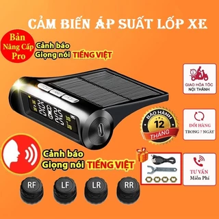 Cảm Biến Áp Suất Lốp Ô Tô Phiên Bản Mới Dùng Pin Năng Lượng Mặt Trời Cảnh Báo Giọng Nói Tiếng Việt