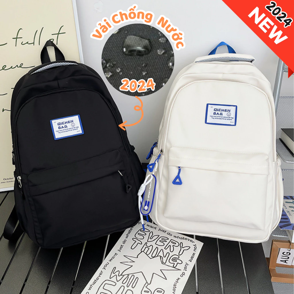 Balo đi học nữ cặp đi học nữ nhiều ngăn Ulzzang Hàn Quốc thời trang trơn basic vải dù mịn chống nước BL09