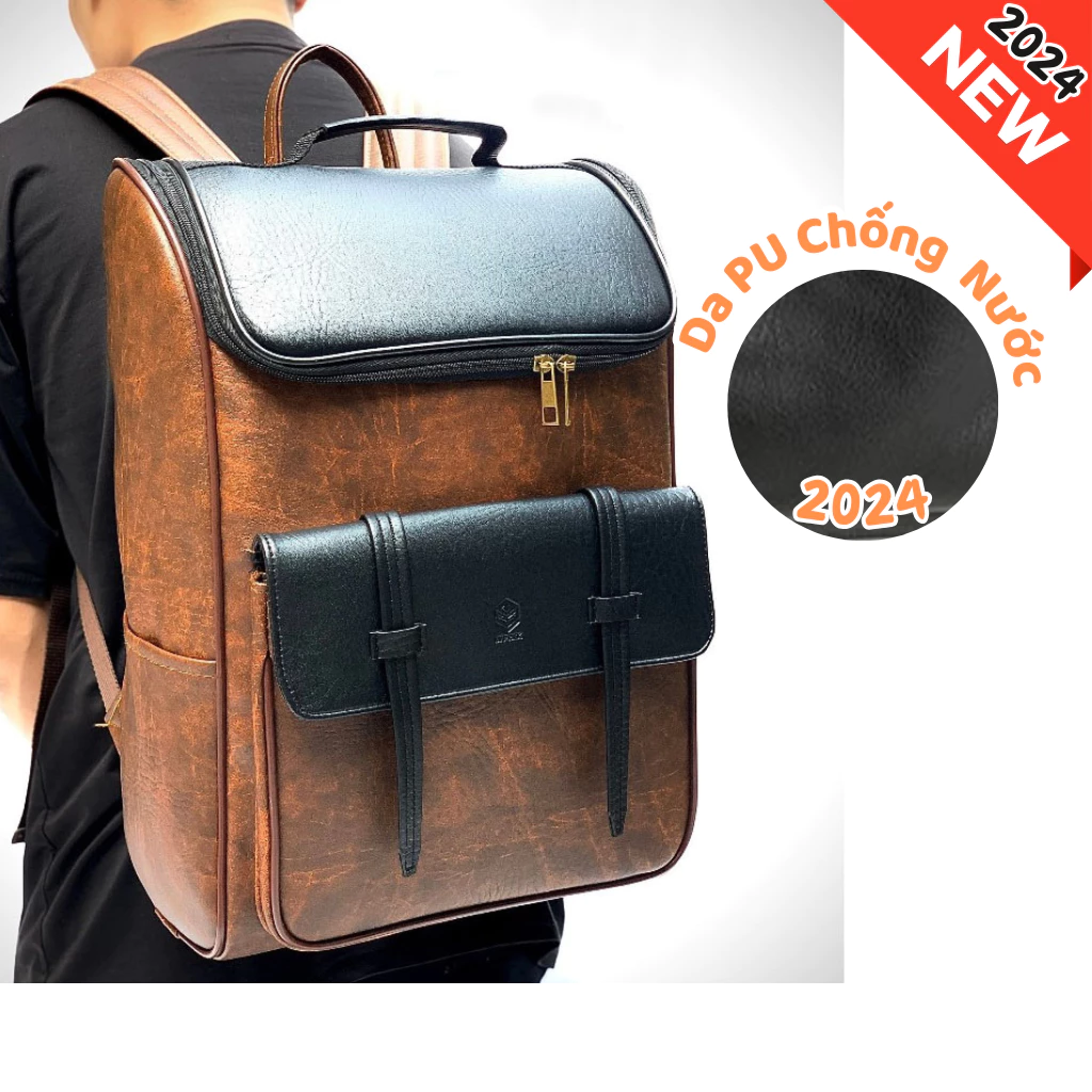 Balo da nam chống nước thời trang balo nam nữ đi học cỡ lớn nhiều ngăn phụ BL17