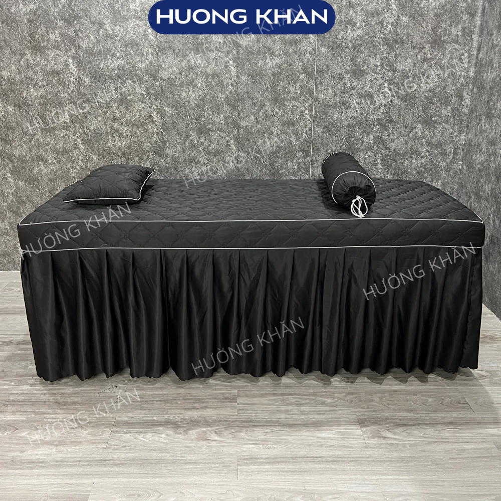 Bộ ga giường spa Cotton trần bông cao cấp, thoáng mát, ga giường nối mi, phun xăm