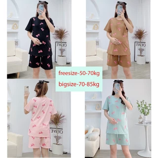 Bộ bầu - bộ Mặc Nhà sau sinh - ( Lửng Lỡ - BarBie ) - chất liệu Thun Cotton Mềm mát