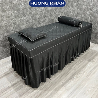 Bộ ga/drap giường spa trần bông, nối mi, phun xăm cotton cao cấp mát mềm - khoét lỗ theo yêu cầu