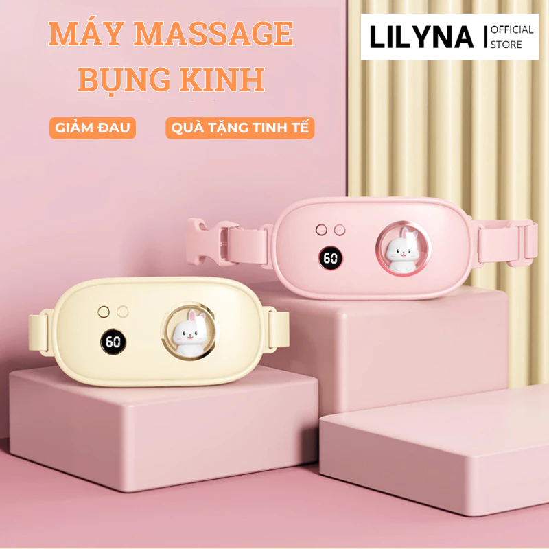 Đai đeo massage chườm ấm giảm đau bụng kinh nguyệt quà tặng bạn nữ, máy massage bụng kinh lilyna