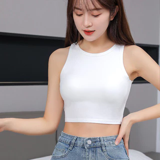 Áo croptop ngược áo ba lỗ bra tăm Nữ Thun Mềm Bra Dáng Lửng Siêu Hot