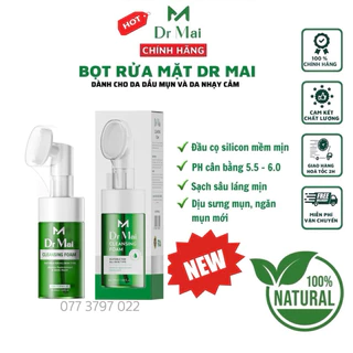 Tặng Toner, Sữa rửa mặt Dr Mai 100ml đầu cọ sạch sâu dành cho da dầu và da nhạy cảm dịu nhẹ phù hợp mọi loại da mụn