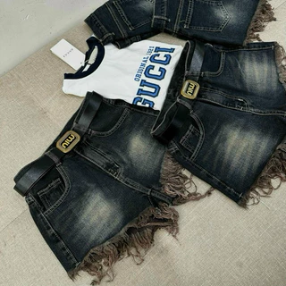 quần jeans short tua rua