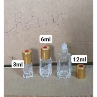 Lọ chiết tinh dầu. chai chiết bi lăn 3ml 6ml 12ml. lọ lăn nước hoa. lọ bi lăn thuỷ tinh đựng tinh dầu