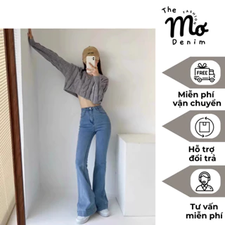 Quần Jeans Bò Mẫu Trơn Ống Loe Co Giãn Siêu Hack Dáng Siêu Trẻ Trung Cá Tính Mơ Denim JN01