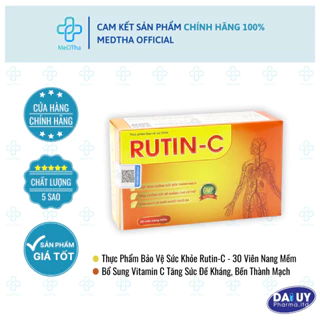 Viên Nang Mềm DAI UY Rutin C - Hỗ Trợ Tăng Sức Bền Thành Mạch, Chảy Máu Cam, Tăng Đề Kháng - Hộp 30 Viên