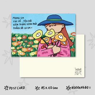 Thiệp lời nhắn vui vẻ, Postcard lời nhắn nhủ tặng bạn bè - Ngorangbo.artwork