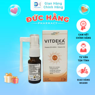 Vitdeka Spray D3K2 Dạng Xịt Bổ Sung Vitamin D3K2, Tăng Cường Hấp Thu Canxi Cho Trẻ Hộp (10ml)