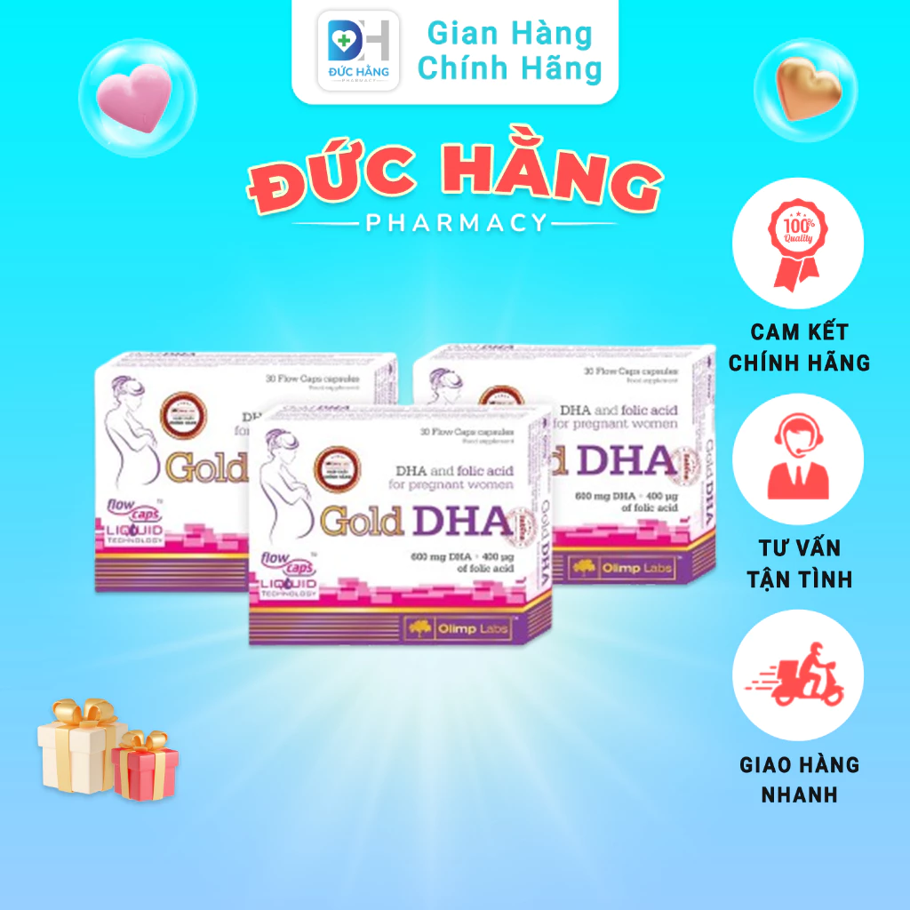 Viên Uống Gold DHA (Olimp Labs) - Bổ Sung DHA Và Axit Folic Cho Mẹ Bầu (Hộp 30 Viên)