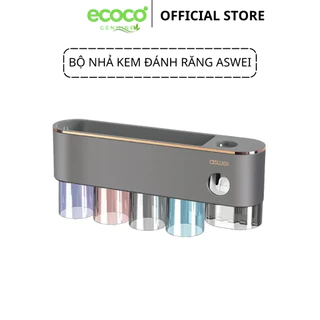 Bộ Nhả Kem Đánh Răng Tự Động ASWEI , Kệ Để Bàn Chải Dán Tường 2-3-4 Cốc Cao Cấp, Chất Kiệu Nhựa ABS, Tiện Lợi