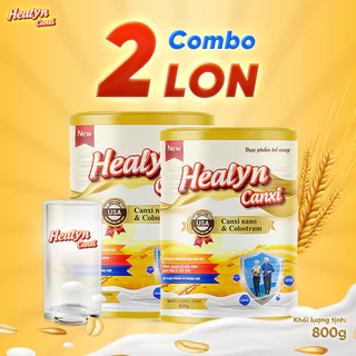 [2 Lon Tặng 1 Ly] Sữa Canxi Cho Người Già HEALYN CANXI (800G) Giúp Bổ Sung Canxi Hữu Cơ - Tốt Cho Xương Khớp