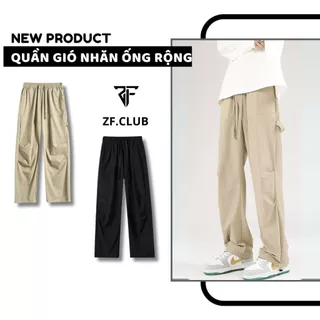 Quần Gió Nhăn ZF.CLUB Ống Rộng, Quần Dài Cotton Lưng Thun Co Giãn Nam Nữ Menwear Pants (QG24)