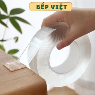 Băng dính 2 mặt siêu dính băng keo Nano trong suốt dán tường 3cm dính mọi bề mặt tiện lợi