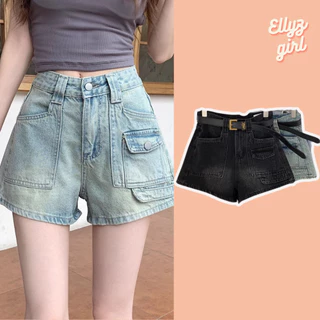 Quần short jean cạp cao túi hộp - Ellyz Qsooc9088  _P9k6