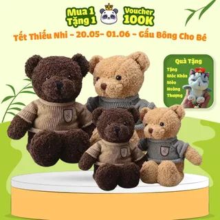 Gấu bông Teddy Head Tales lông xoăn mặc áo len đáng yêu Vua Gấu Bông