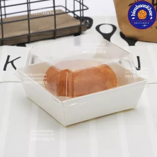 50 Hộp Giấy Vuông Đựng Bánh Bông Lan Trứng Muối, Bánh Mì, Bánh Ngọt, Sandwich [E118]