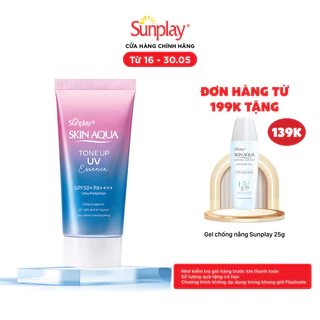 Kem chống nắng nâng tông cho da tối màu dạng tinh chất Sunplay Skin Aqua Tone Up UV Essence Lavender SPF 50+ PA++++ 50g