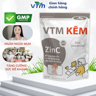 Viên uống VTM bổ sung Kẽm ZinC hỗ trợ tăng cường sức đề kháng, cải thiện làn da gói 30 viên - 30 ngày