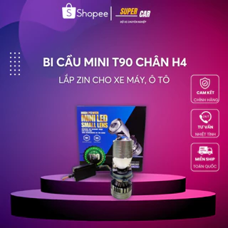 Đèn Bi Cầu Mini T90 Công Suất 80w Siêu Sáng Với 15 Chip Led Chân H4 Lắp Zin Cho Xe Máy, Ô Tô